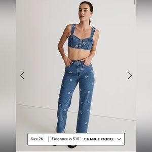 NWT the Perfect Vintage Wide Leg Crop Jean - stamped floral